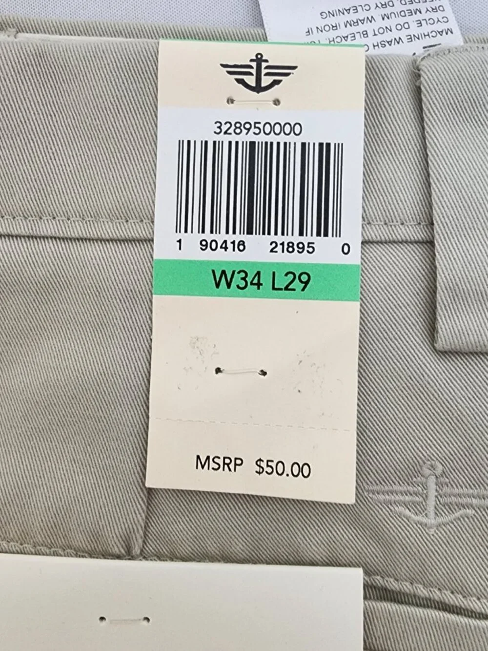 DOCKERS Easy Khaki Pleated Classic Fit Pants - 34 x 29 - Tan